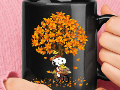 Hello Autumn Snoopy Biking Autumn Season Mug