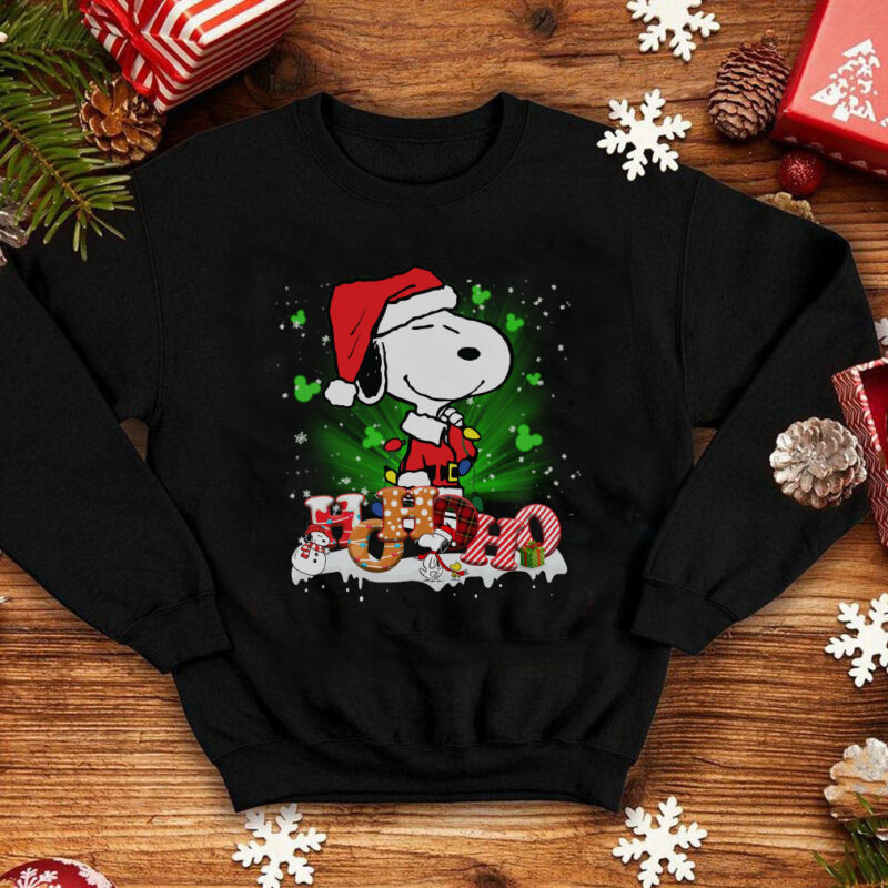 HO HO HO Snoopy Christmas Shirt, Cute Christmas Disney Sweatshirt, Christmas Gifts, Snowmen, Snowflake, Charlie Brown, Peanuts Christmas