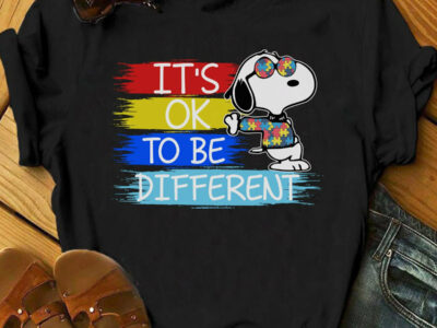 It’s Ok To Be Different Snoopy Autism Awareness Shirt, Disney Autism Tee, Motivational Tee, Shine Bright, Shirt For Autism Who Loves Snoopy