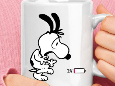 What Scares Snoopy 1% Battery Left Mug