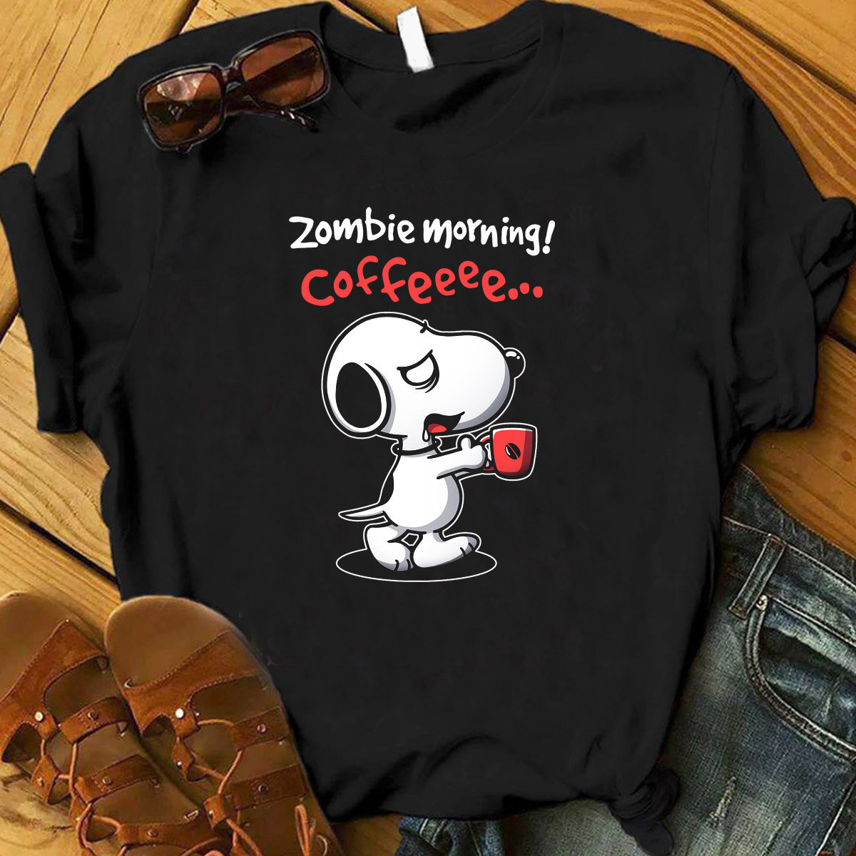 Zombie Morning Snoopy Shirt, Funny 