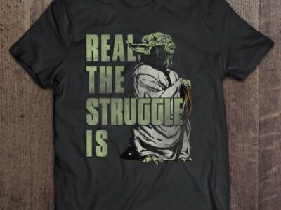 Womens Star Wars Yoda Real The Struggle Is Distressed Portrait