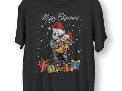 Baby Groot Baby Yoda Cuddle Christmas Shirt