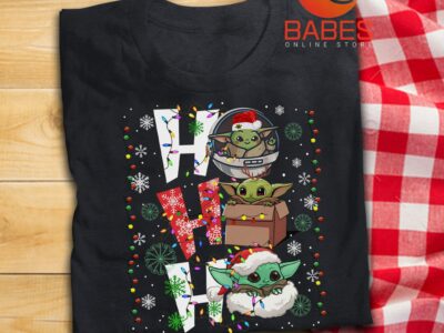 Funny Baby Yoda Ho Ho Ho Merry Christmas Shirt