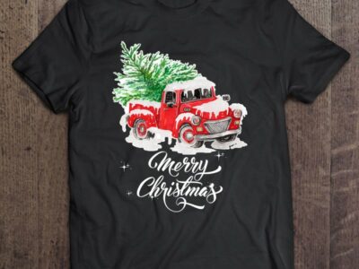 Red Truck Pick Up Christmas Tree Vintage Retro
