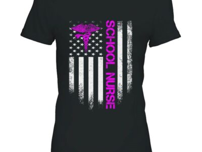 Vintage Usa School Nurse American Flag Patriotic Cool Gift