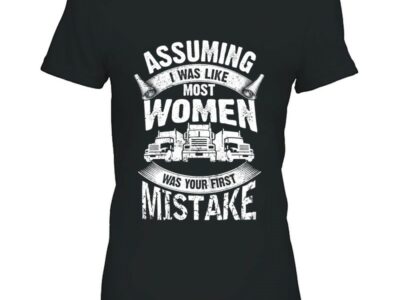 Womens Female Truck Driver Funny Trucker Girl V-Neck