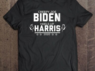 Womens Creepy Joe Biden Heels Up Kamala Harris 2020 V-Neck