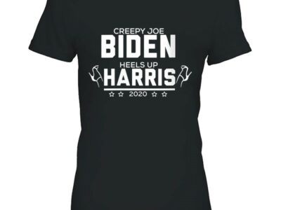 Womens Creepy Joe Biden Heels Up Kamala Harris 2020 V-Neck