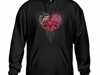 Falcons Braves Skull Love T Shirt