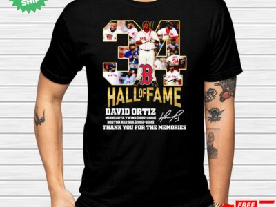 David Ortiz 34 Hall Of Fame Signature Shirt