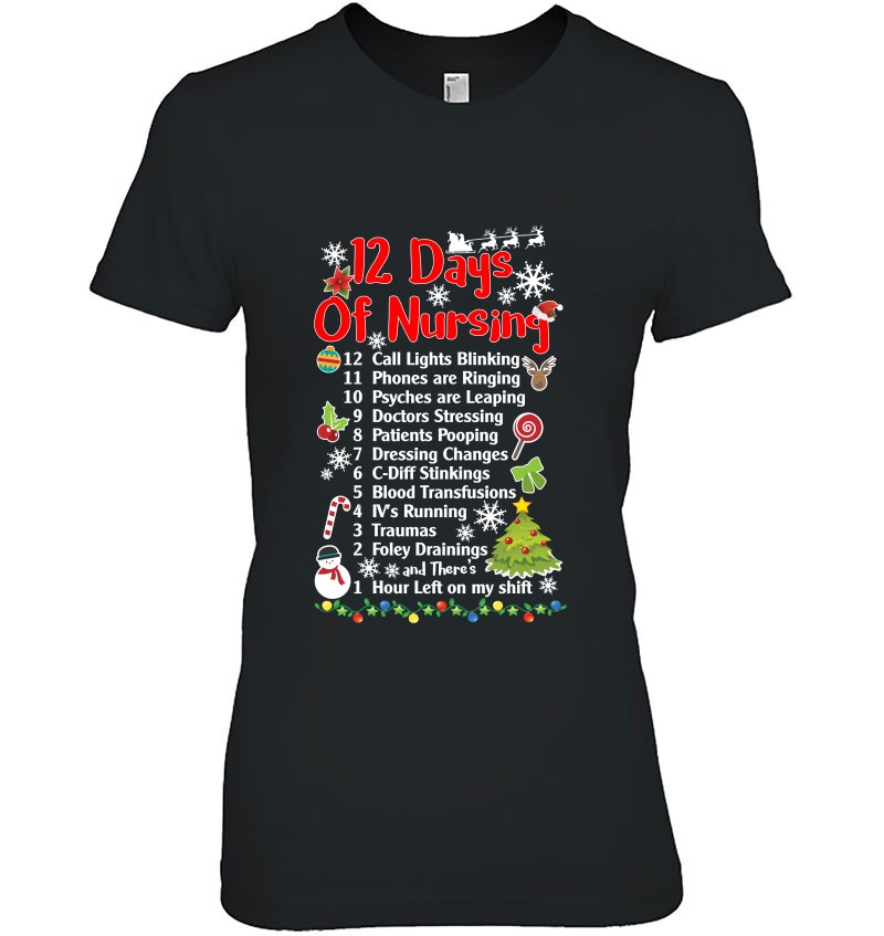 12 Days Of Nursing - Funny Christmas Nurse Shirt Essential 12 Days Of Nursing - Funny Christmas Nurse Shirt Essential