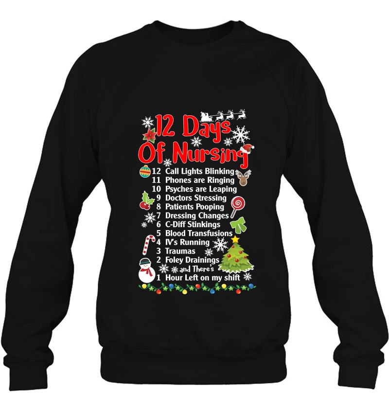 12 Days Of Nursing - Funny Christmas Nurse Shirt Essential 12 Days Of Nursing - Funny Christmas Nurse Shirt Essential