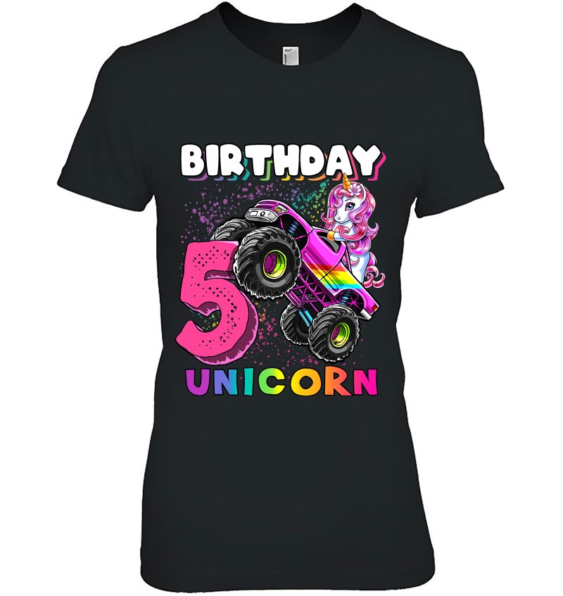5Th Birthday Unicorn Monster Truck Birthday Party Girls