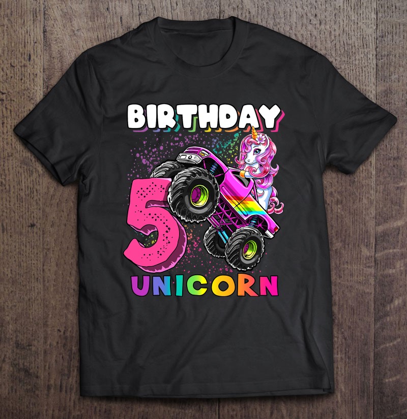 5Th Birthday Unicorn Monster Truck Birthday Party Girls