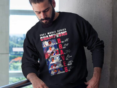 Atlanta Braves Team 2021 World Series Champions Winner Signatures Gifts T-Shirt