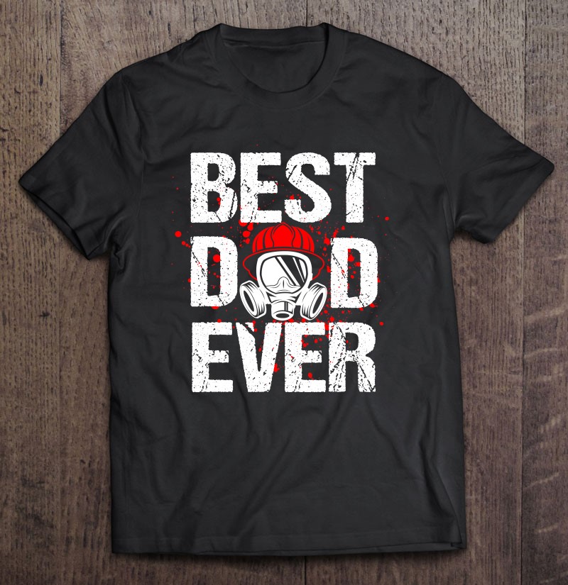 Best Dad Ever Vintage Firefighter Thin Red Line Fireman Gift