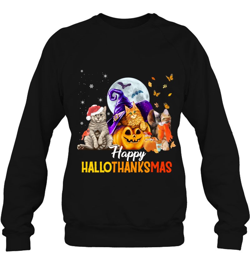 Cat Lover Halloween And Merry Christmas Happy Hallothanksmas Cat Lover Halloween And Merry Christmas Happy Hallothanksmas