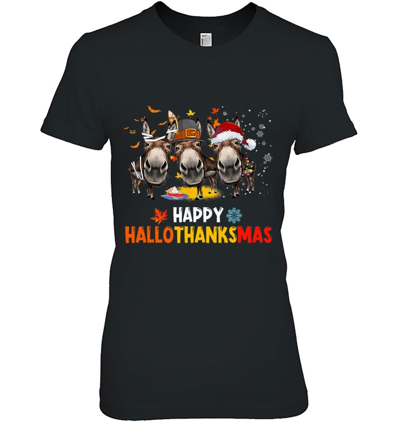 Donkey Happy Hallothanksmas Halloween Thanksgiving Christmas