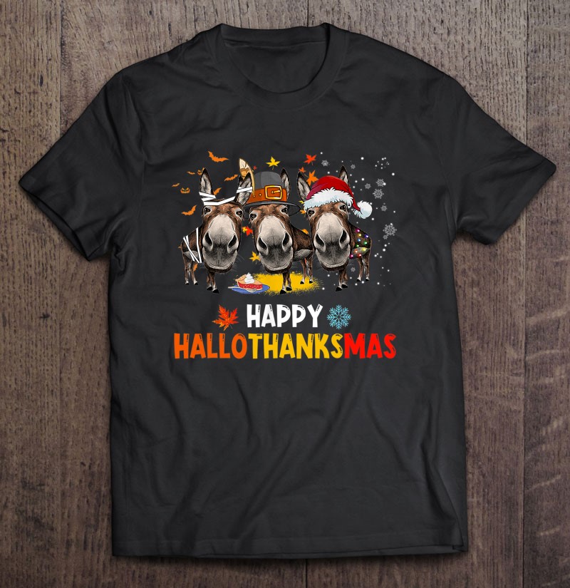 Donkey Happy Hallothanksmas Halloween Thanksgiving Christmas