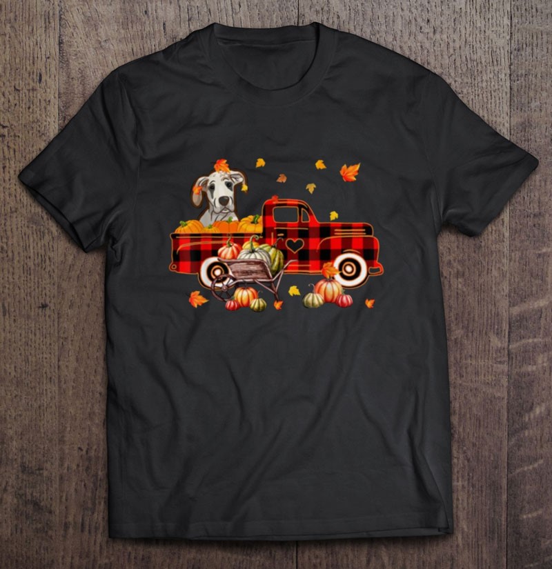 Great Dane Pumpkin Truck Thanksgiving Halloween