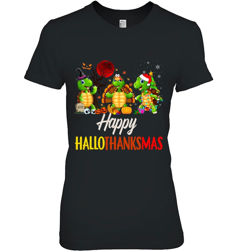 Happy Hallothanksmas Santa Turtle Halloween Thanksgiving