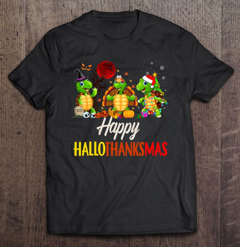 Happy Hallothanksmas Santa Turtle Halloween Thanksgiving