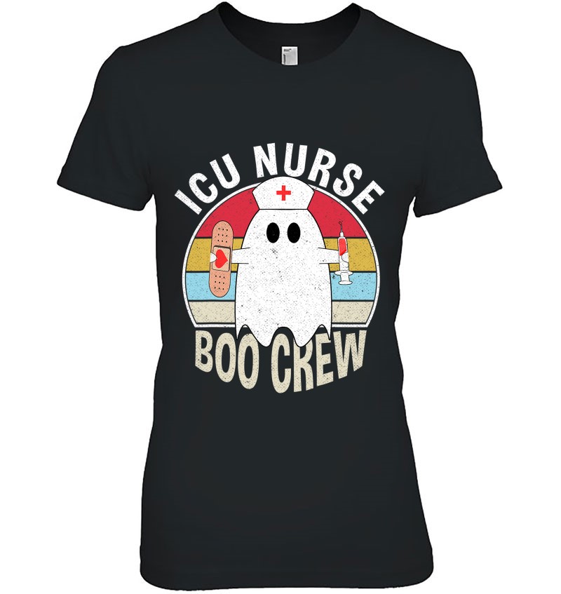 Icu Nurse Boo Crew Ghost Retro Nursing Halloween