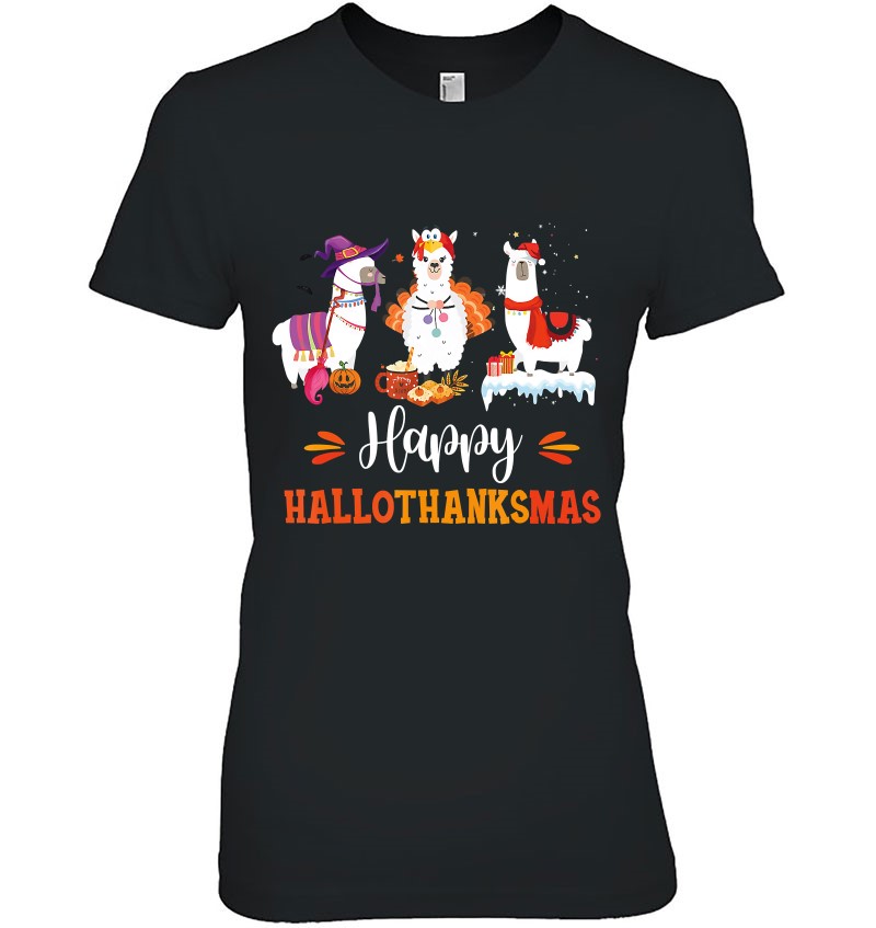 Llama Happy Hallothanksmas Halloween Thanksgiving Xmas