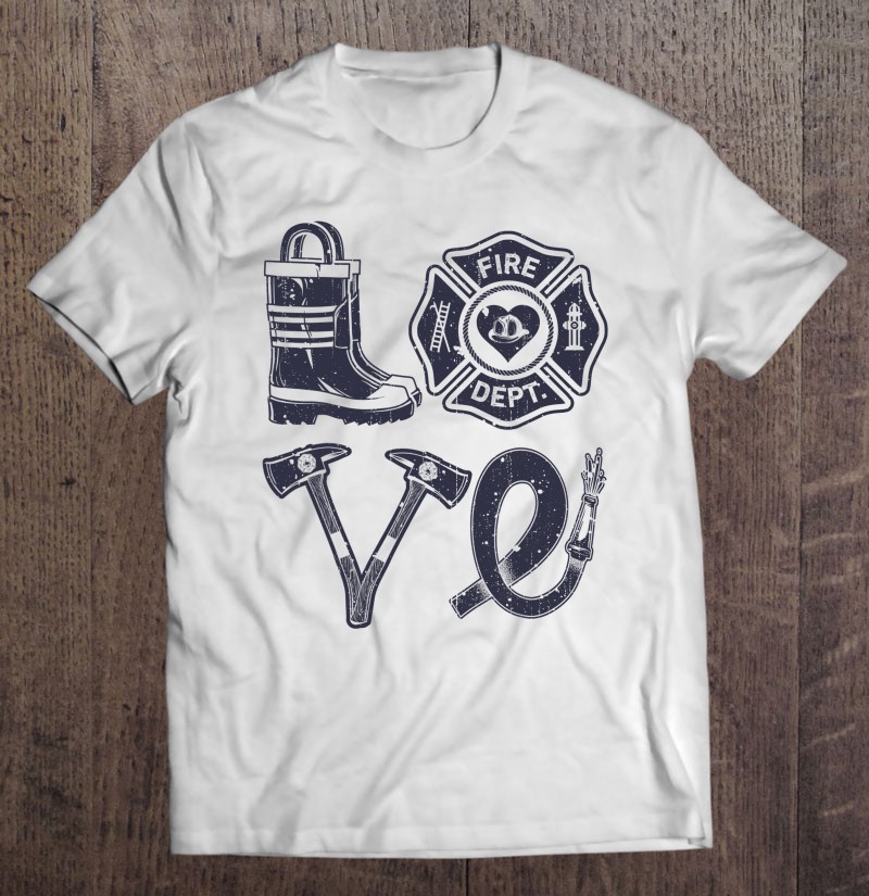 Love Firefighter Support Thin Red Line Firemen Gift