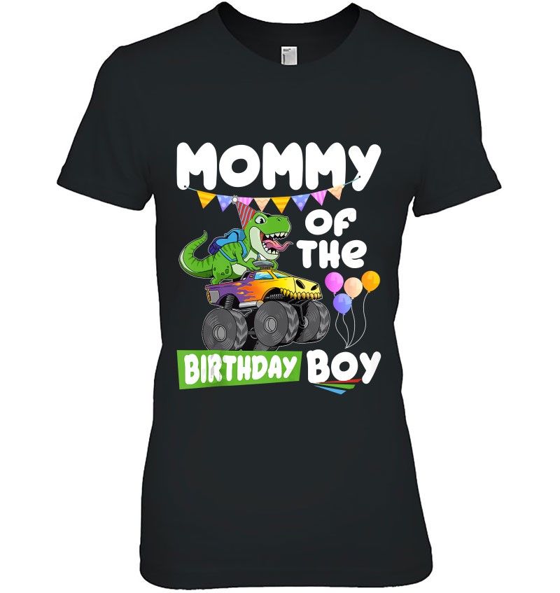 Mommy Of The Birthday Boy Shirt T Rex Dinosaur Monster Truck Tank Top