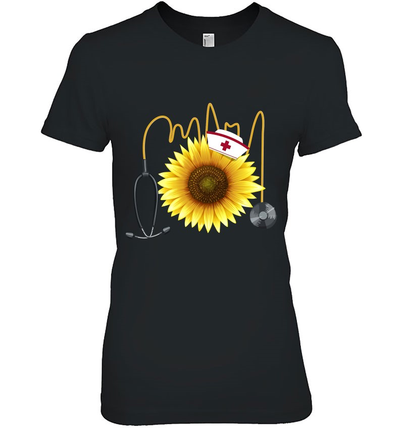 Nurse Sunflower Heartbeat Gift Design For Nurses