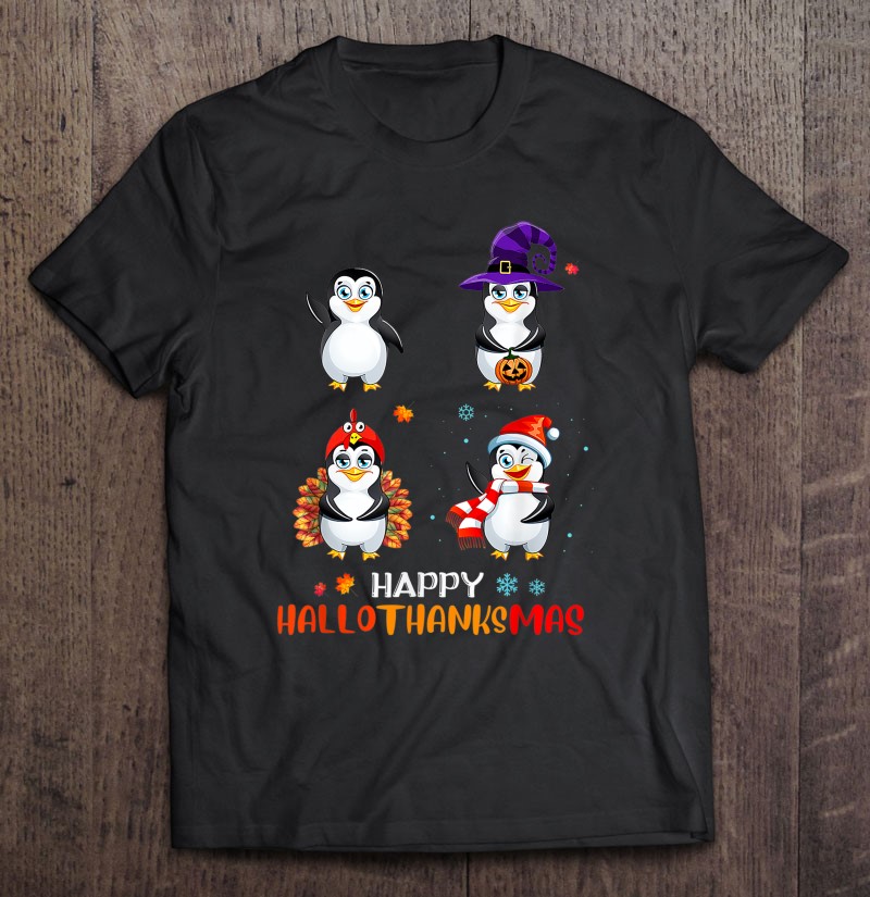 Penguin Halloween And Merry Christmas Happy Hallothanksmas
