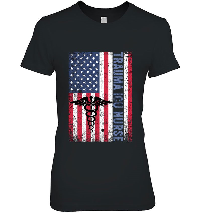 Rn Trauma Icu Nurse Gift Patriotic American Flag July 4 Ver2