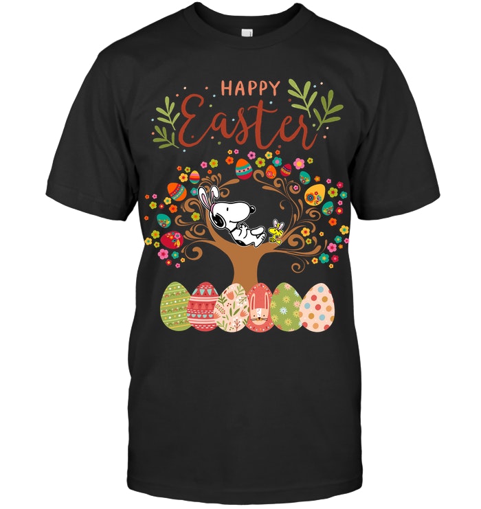 Snoopy Sleep On Easter Tree Eggs on Easter Day Shirt