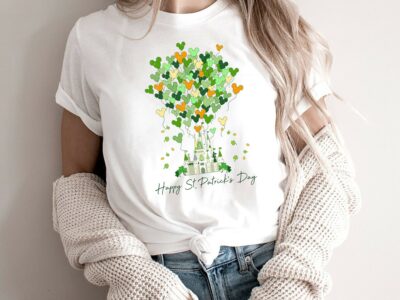 St Patricks Day Disney Castle Balloon Matching Shirt
