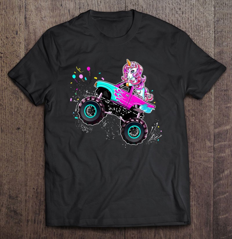 Unicorn Drive A Monster Truck -Unicorn Birthday Daughter