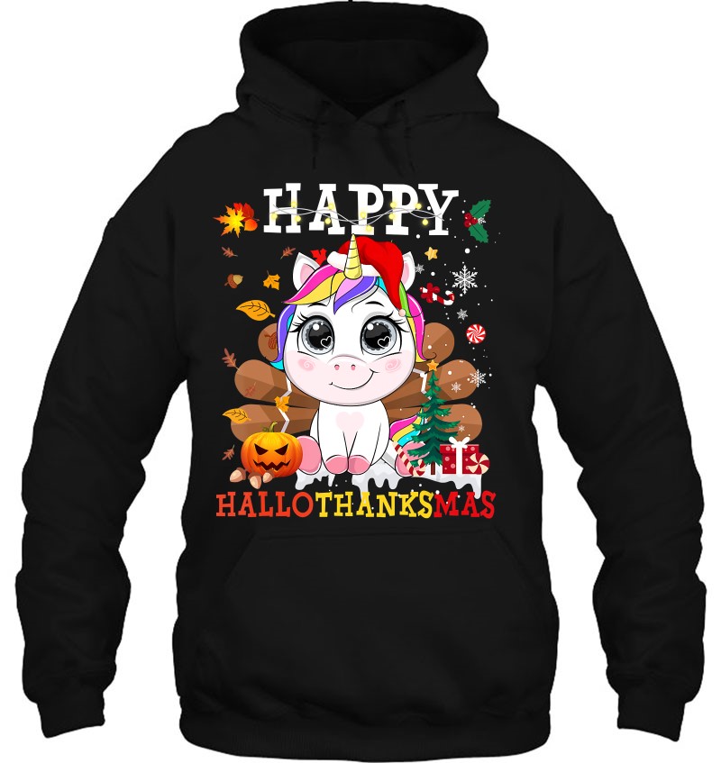 Unicorn Santa Hat Happy Hallothanksmas Thanksgiving Xmas Unicorn Santa Hat Happy Hallothanksmas Thanksgiving Xmas