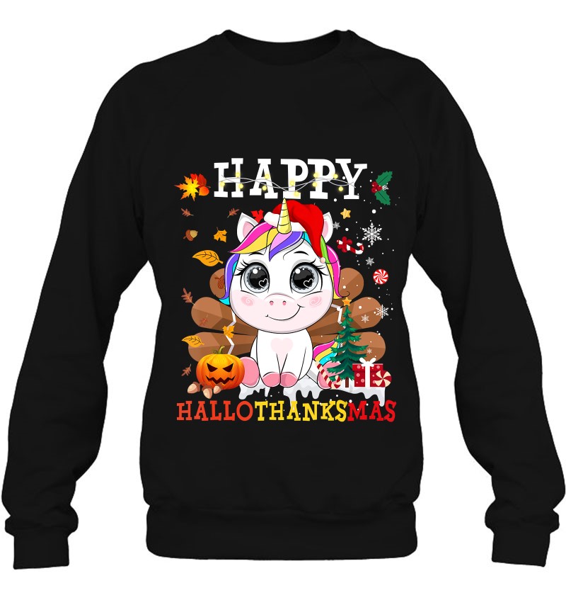 Unicorn Santa Hat Happy Hallothanksmas Thanksgiving Xmas Unicorn Santa Hat Happy Hallothanksmas Thanksgiving Xmas