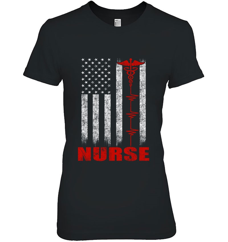 Vintage American Flag Patriotic Pride Nurse