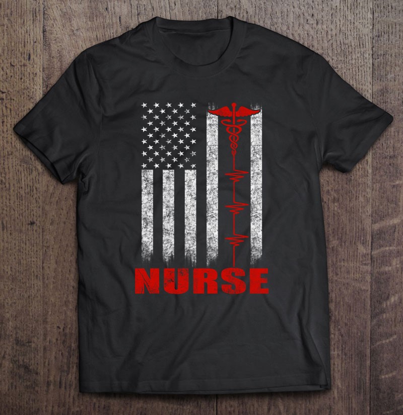Vintage American Flag Patriotic Pride Nurse