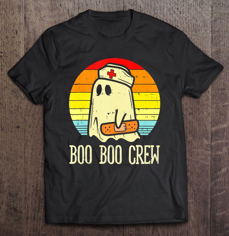 Womens Boo Boo Crew Ghost Nurse Retro Halloween Nursing Gift Tank Top