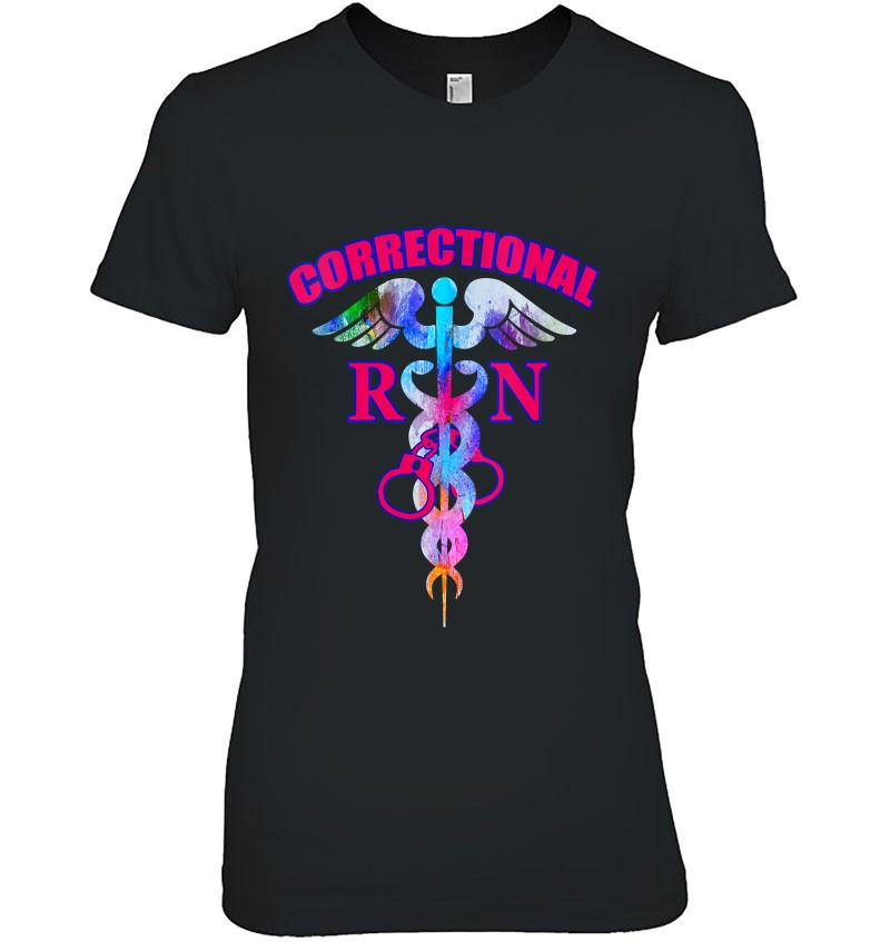 Womens Correctional Rn Registered Nurse Caduceus Medical Symbol V-Neck