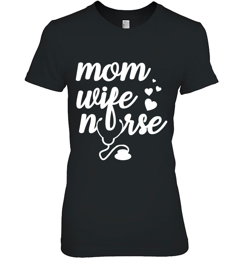 Womens Funny Stethoscope Mom Wife Nurse Gift V-Neck