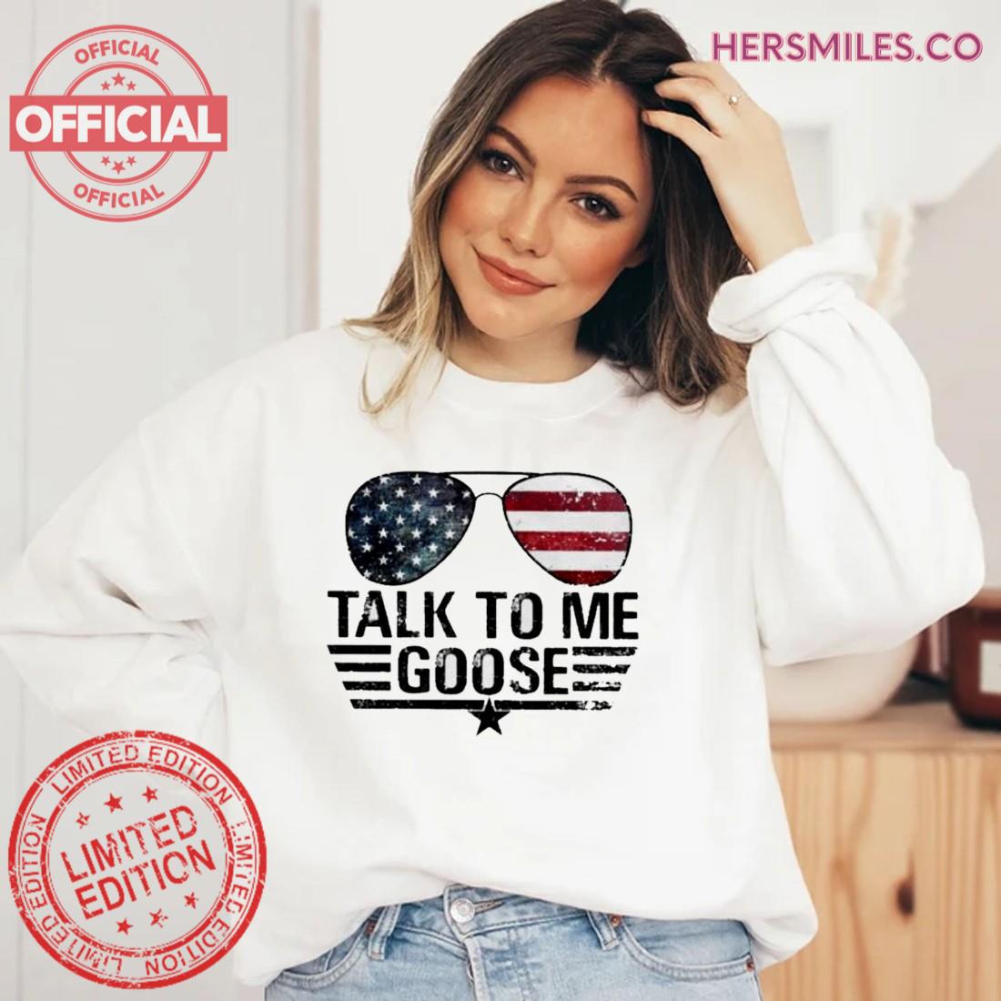 Talk To Me Goose US Glasses Top Gun Maverick TShirt Hersmiles