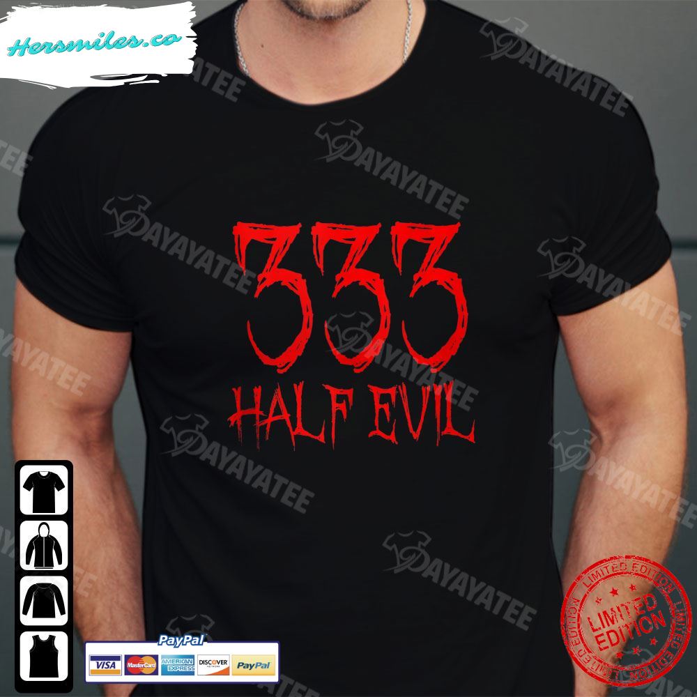 333 Half Evil Halloween Horror Shirt Tank Top Funny Spooky Satanic Joke T-Shirt