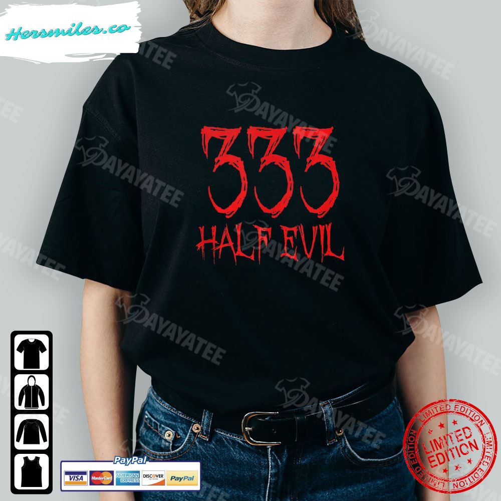 333 Half Evil Halloween Horror Shirt Tank Top Funny Spooky Satanic Joke T-Shirt