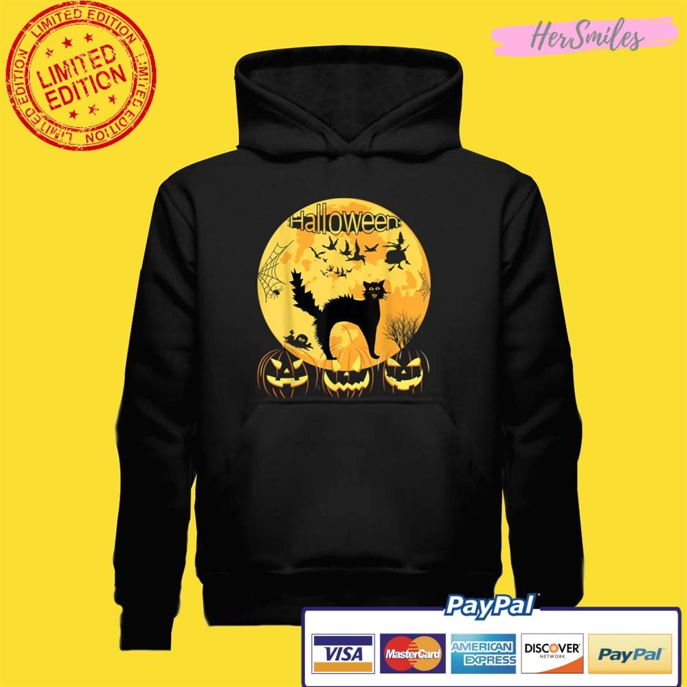 Black Scary Cat with Lighted Eyes Halloween Unisex T-Shirt Black Scary Cat with Lighted Eyes Halloween Unisex T-Shirt
