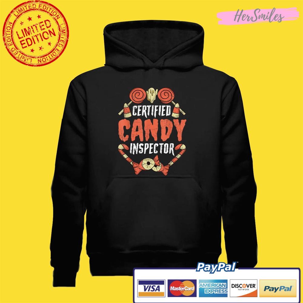 Certified Candy Inspector Funny Halloween Classic Quote Black Unisex T-Shirt Certified Candy Inspector Funny Halloween Classic Quote Black Unisex T-Shirt