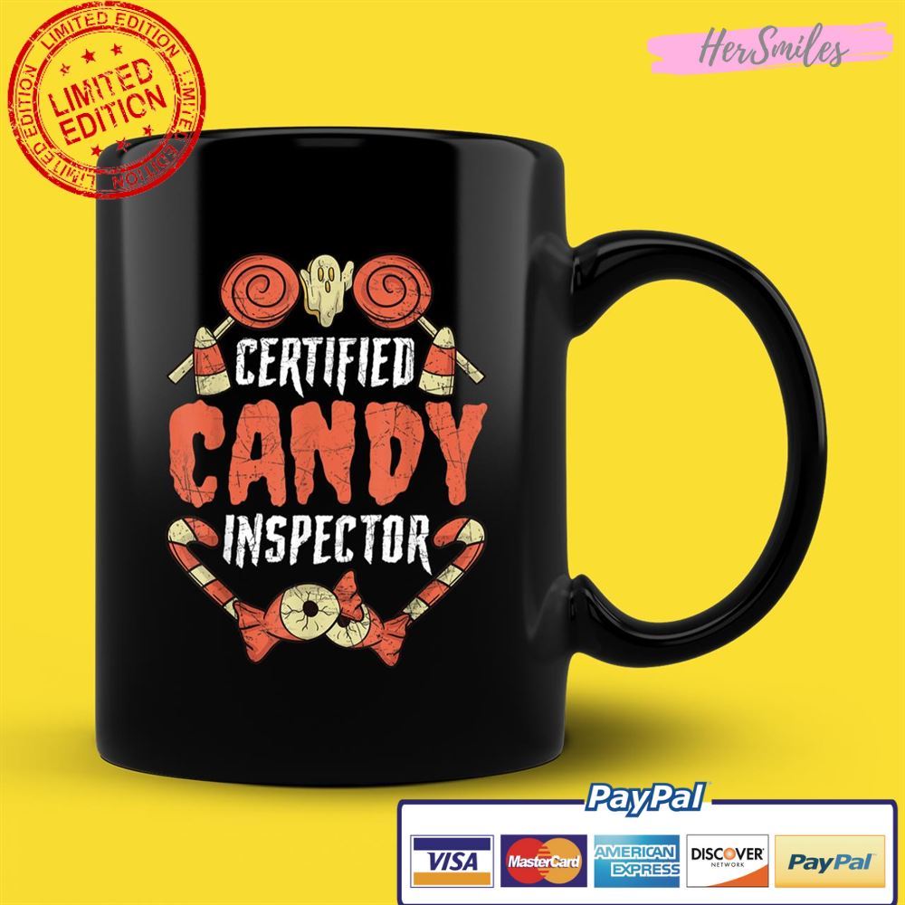 Certified Candy Inspector Funny Halloween Classic Quote Black Unisex T-Shirt Certified Candy Inspector Funny Halloween Classic Quote Black Unisex T-Shirt